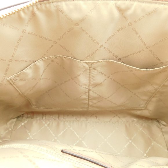 MICHAEL KORS Signature MK Logo Blush Pink Makeup Satchel Tote Shoulder Bag - Picture 7 of 10